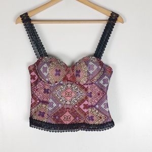 NBD Lace Bustier Top Sz M